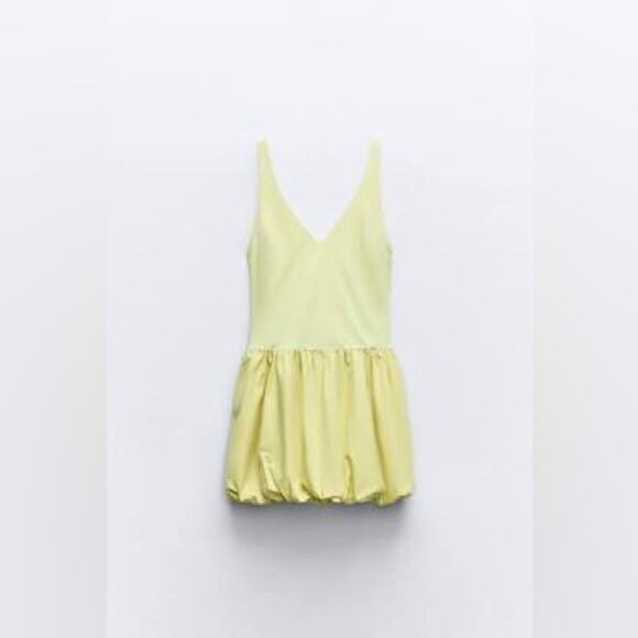 Zara MIXED BALLOON MINI DRESS Size Medium - Picture 14 of 16